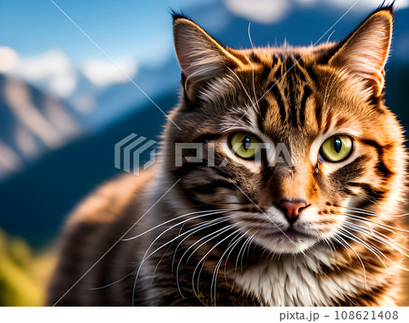 HDR cat closeup in K mountains. 108621408