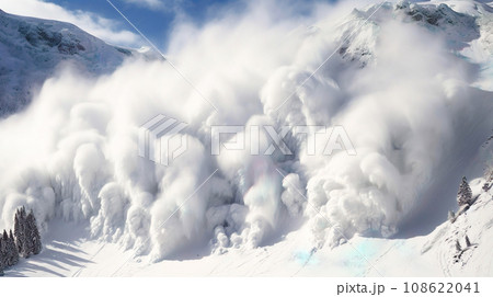 大規模な雪崩の風景「AI生成画像」 大規模な雪崩の風景「AI生成画像」 108622041