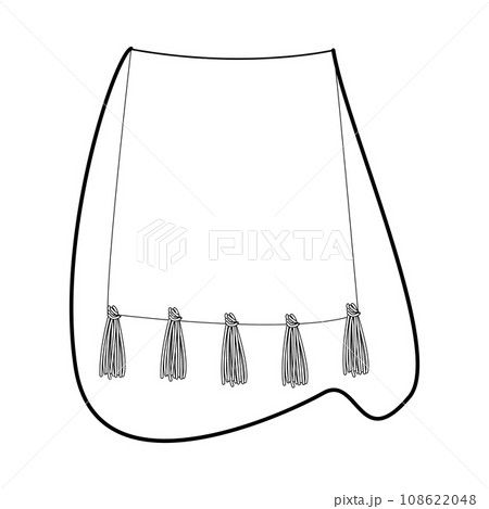 Hippy Cross-Body Bag with statement crochet silhouette. Fashion accessory technical illustration. Vector satchel front Hippy Cross-Body Bag with statement crochet silhouette. Fashion accessory technical illustration. Vector satchel front 108622048