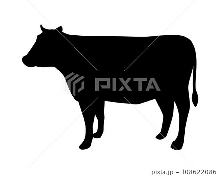 牛のシルエット 108622086