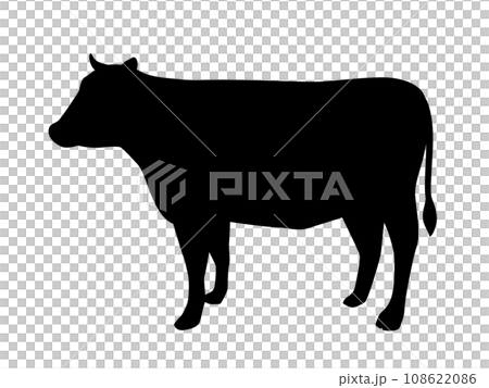 牛のシルエット 108622086