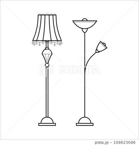 Vector floor lamps for house. 108623086