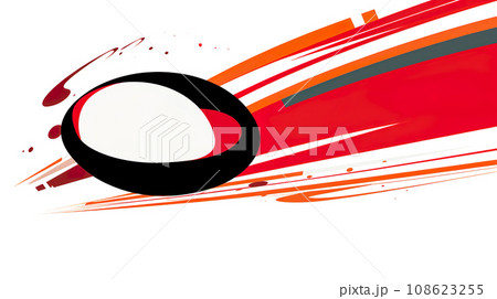 動きのあるラグビーボールのイラスト「AI生成画像」 108623255