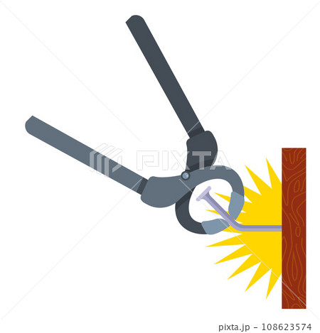 pull a nail out of wood using tools. 108623574