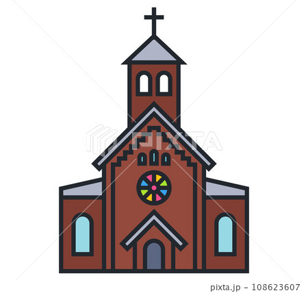 brown church icon. brown church icon. 108623607