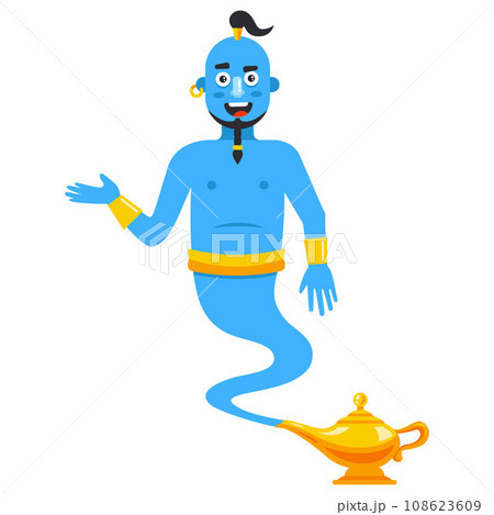 blue magic genie from the lamp. blue magic genie from the lamp. 108623609