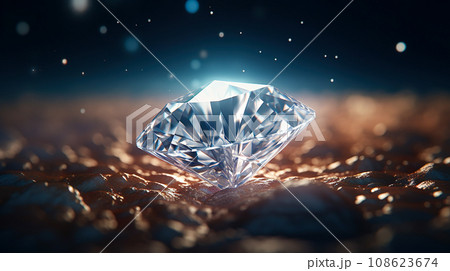 美しくカットされたダイヤモンドのルース「AI生成画像」 美しくカットされたダイヤモンドのルース「AI生成画像」 108623674