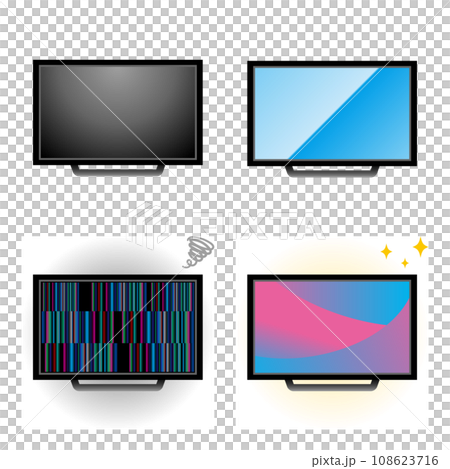4点セットの小型テレビno.7 108623716