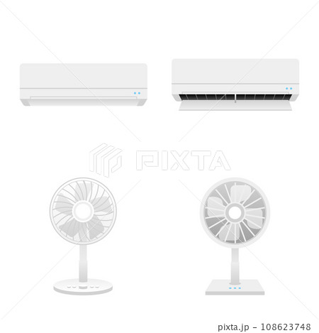 いろいろな家電のセット_エアコン,扇風機 108623748