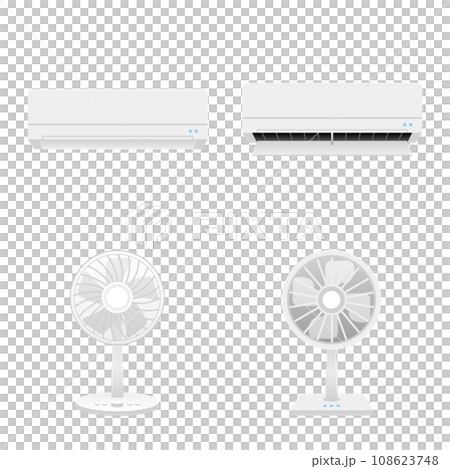 いろいろな家電のセット_エアコン,扇風機 108623748