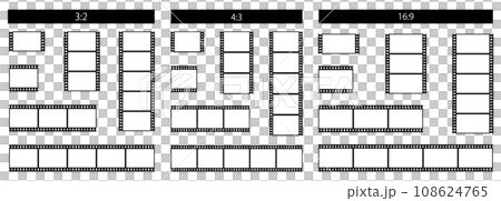 Vector illustration set of monochrome film style frames 108624765