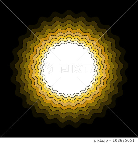 vector abstract layered yellow and brown gradient wavy circle shape background with copy space. papercut style template design. Modern curve pattern trendy color. 108625051