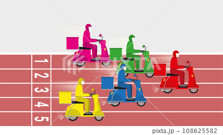 Race track of delivery man from logistic company. 108625582