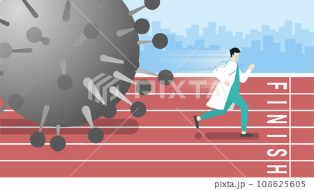 Asian medical win over virus pandemic impact. 108625605