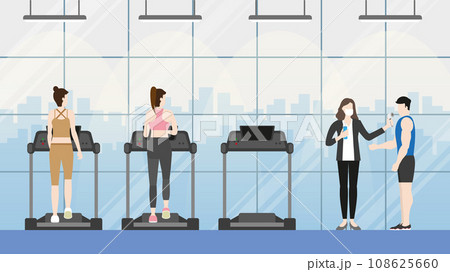 Fitness center new normal lifestyle after pandemic virus Fitness center new normal lifestyle after pandemic virus 108625660