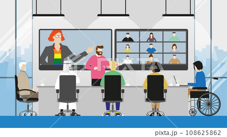 Collaboration of diversity multicultural skill people video conference Collaboration of diversity multicultural skill people video conference 108625862