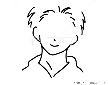 かっこいい男性のシンプルな線画／手描きイラスト素材 108625893