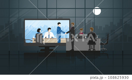 Online business partner in difference time zone concept. Joint venture in teleconference Online business partner in difference time zone concept. Joint venture in teleconference 108625930