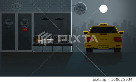 Asian Office people drunk and sleep waiting for taxi public transportation 108625934