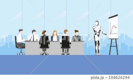 Technology concept of business training and presentation in the future 108626294