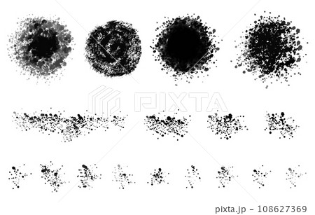 粒状のインクの集まりのテクスチャセット 108627369