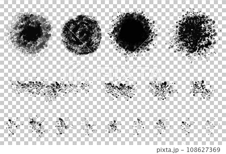 粒状のインクの集まりのテクスチャセット 108627369