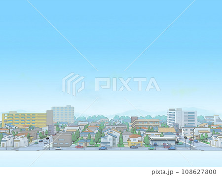 街 空 住宅街 風景 街 空 住宅街 風景 108627800