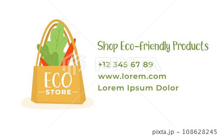 Shop eco friendly products, business card vector 108628245