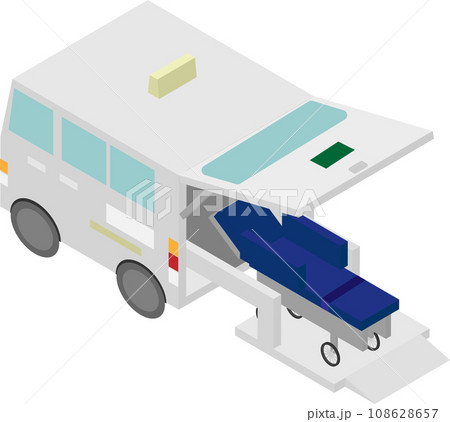 アイソメトリックな介護タクシーとストレッチャー 108628657