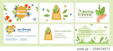 Company branding design set for eco store ad 108629073