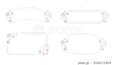 かわいい紫色の雪の結晶のカラフルな見出し背景のベクターフレーム画像素材 かわいい紫色の雪の結晶のカラフルな見出し背景のベクターフレーム画像素材 108631864