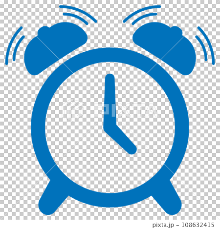 Alarm clock icon blue 108632415