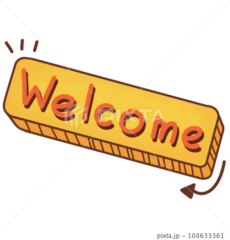 Welcome sticker on sign 108633361