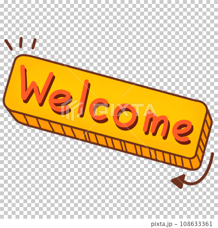 Welcome sticker on sign 108633361