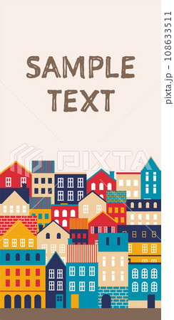 背景素材_ヨーロッパ風のかわいい町並み 背景素材_ヨーロッパ風のかわいい町並み 108633511