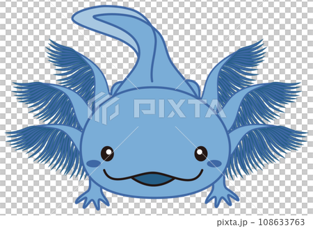 藍色蠑螈的插圖 蠑螈藍色 108633763