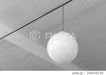 Abstract minimal interior with white round light Abstract minimal interior with white round light 108636236