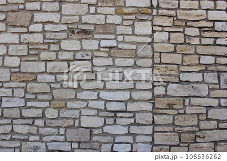Close-up Building Detail Historical Brick Wall Located in Burnet Texas 108636262