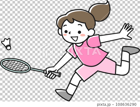 打羽毛球的女孩 打羽毛球的女孩 108636290