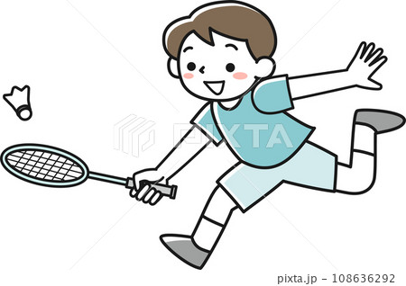バドミントンをする男の子 バドミントンをする男の子 108636292