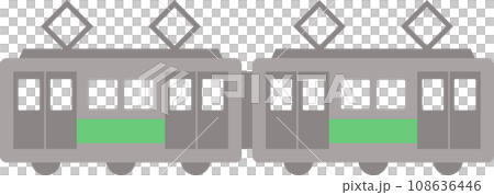 A simple color illustration of a horizontal train 108636446