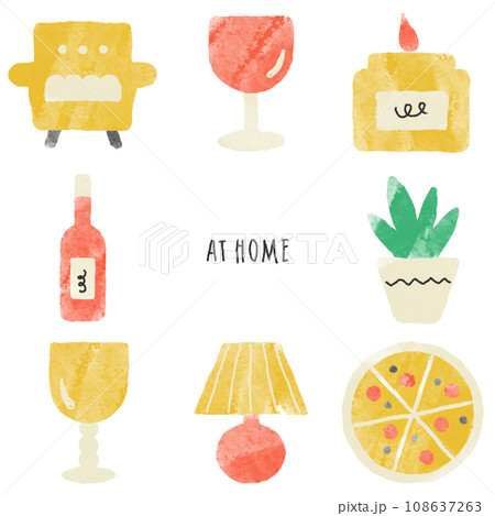 お家ワインのライフスタイル（イエロー&レッド） 108637263