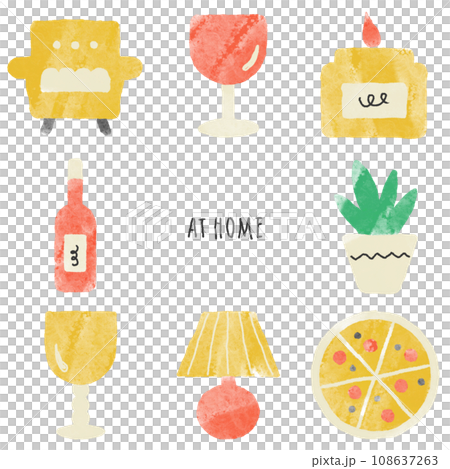 お家ワインのライフスタイル（イエロー&レッド） 108637263