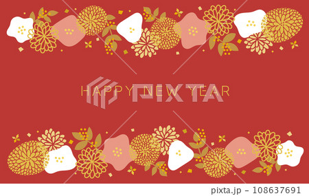 お正月の和風飾りフレーム 108637691