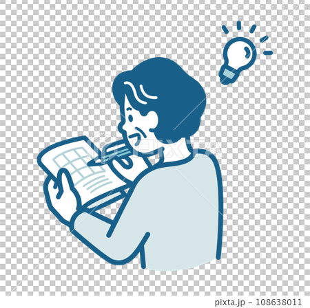 Elderly woman doing brain training 108638011