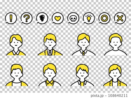 若い男性の上半身アバターアイコン素材 若い男性の上半身アバターアイコン素材 108640211