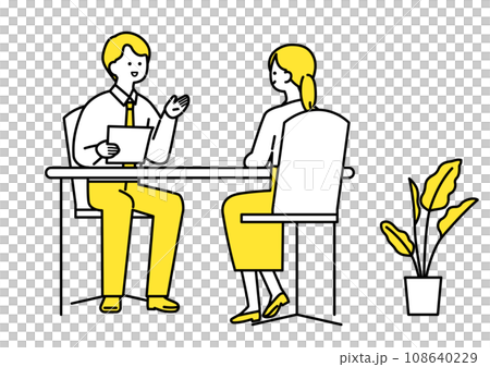 対面での打合せ・相談をする人々 108640229