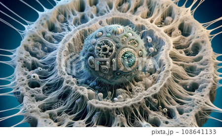 Schematic Representation of Cancer Cell Structure Generated by AI 108641133