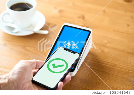 スマートフォンで支払いをする 108641648