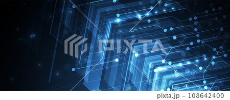 Geometric hexagon abstract background with simple polygonal elements. Medical, business, technology or science design. Handmade vector. 108642400